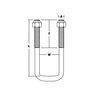 Heavy Duty Galvanised Square U-bolt 160 x 50mm