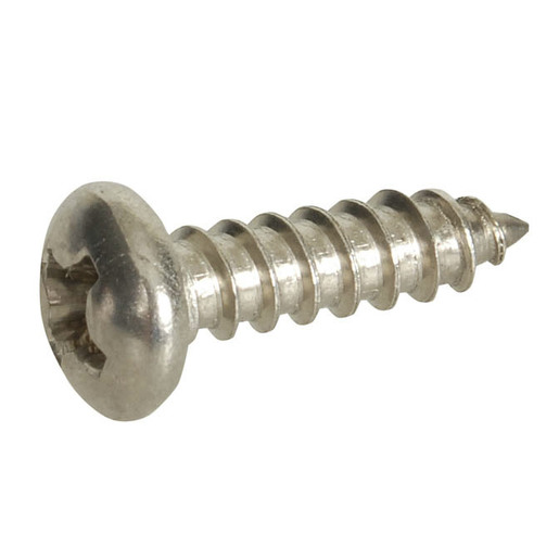 316 Pan Phillips Screws - Stainless Steel  - 10G x 18mm - Pack of 8
