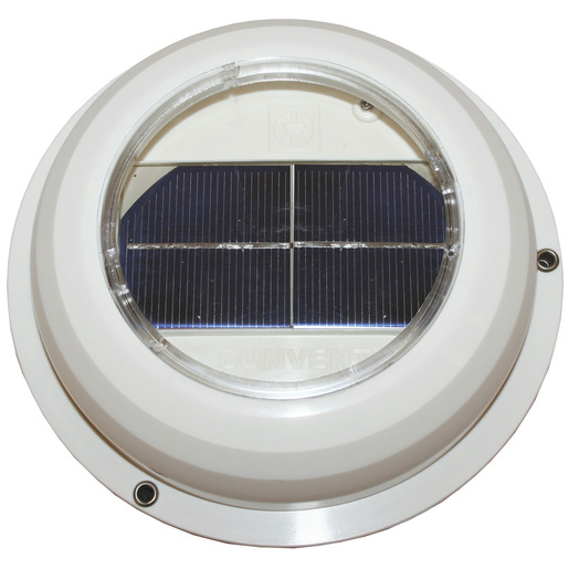 Solar Powered Air Vents - White ABS Plastic